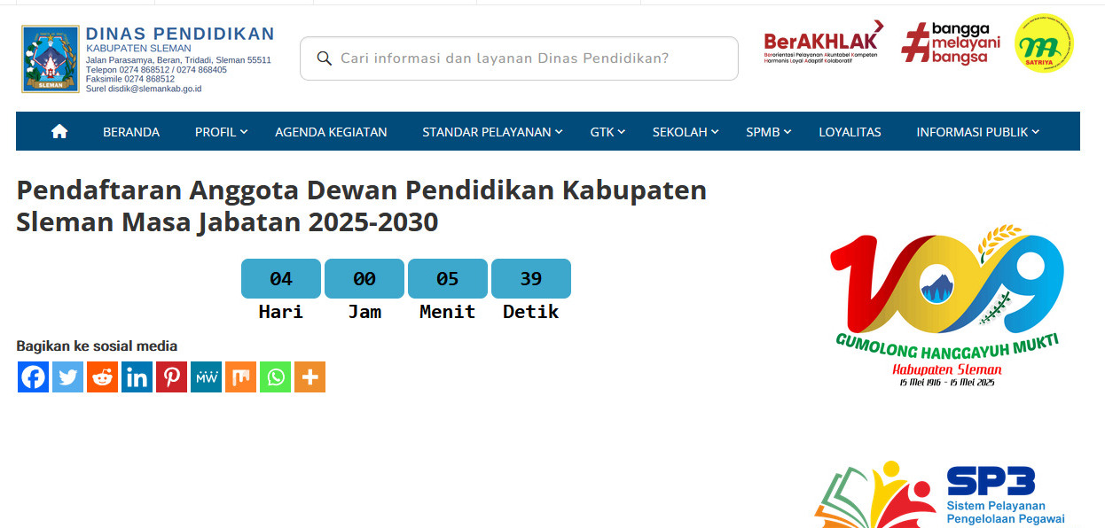 Terbuka, Pendaftaran Calon Anggota Dewan Pendidikan Kabupaten Sleman Periode 2025-2030